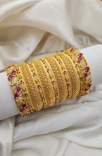 Golden Imperial Radiance Bangles – Elegant Traditional Jewelry Set for Women
