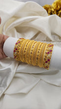 Golden Imperial Radiance Bangles – Elegant Traditional Jewelry Set for Women