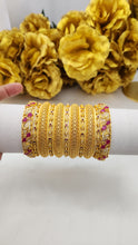 Golden Imperial Radiance Bangles – Elegant Traditional Jewelry Set for Women