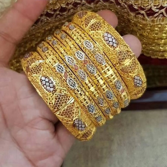 Ornate Legacy Gold Polished Bangles