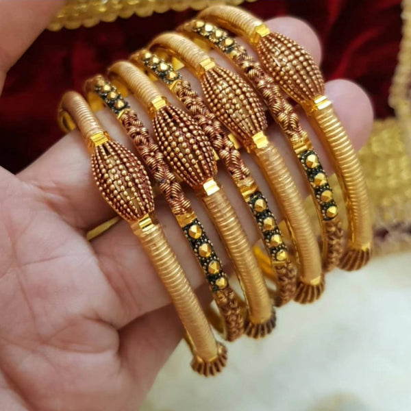 Enchanted Dynasty Gold Polished Bangles