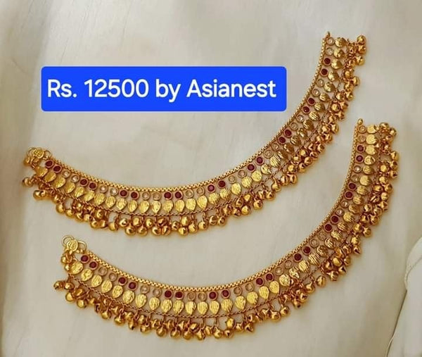 Gold Coated Anklets/Payal For Bridal