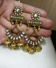 Asianest Stylish Antique Triple Jhumkas Earrings