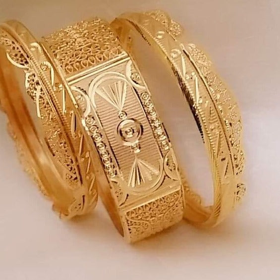 Eternal Radiance Gold Coated Bangles