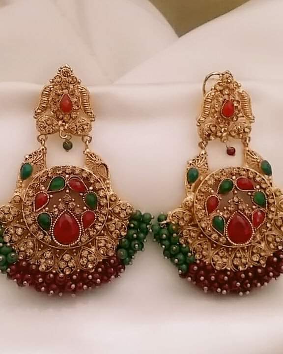 Gold Plated Decent Beaded Earrings