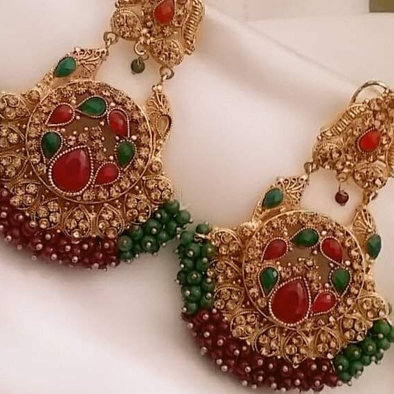 Gold Plated Decent Beaded Earrings