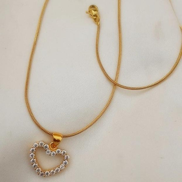 Opulent Gold-Plated Chain Heart Pendant