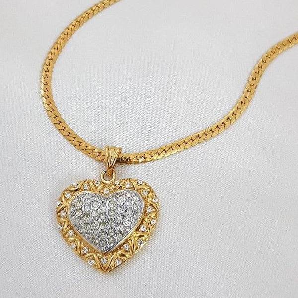 White And Golden Color Heart Pendant