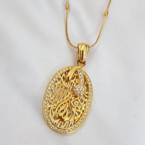 Gold Colored Arabic Calligraphy Pendant