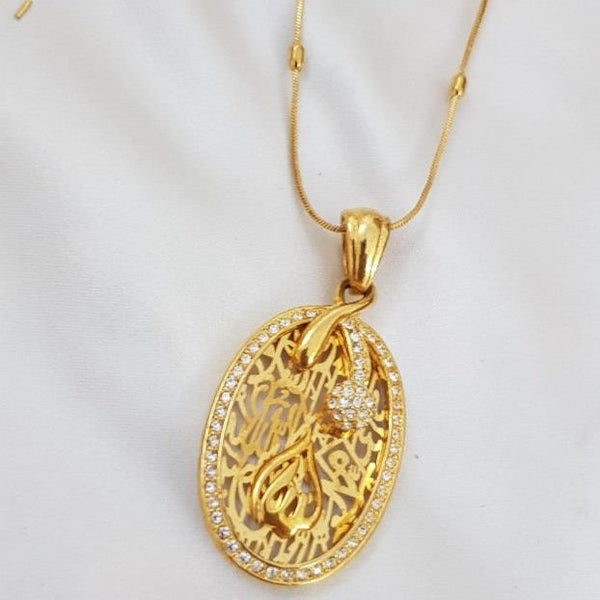 Gold Colored Arabic Calligraphy Pendant