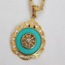 Rope Necklace Pendant with Blue Acrylic Circle Stones