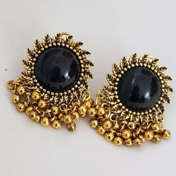 Golden Black Pearl Earrings