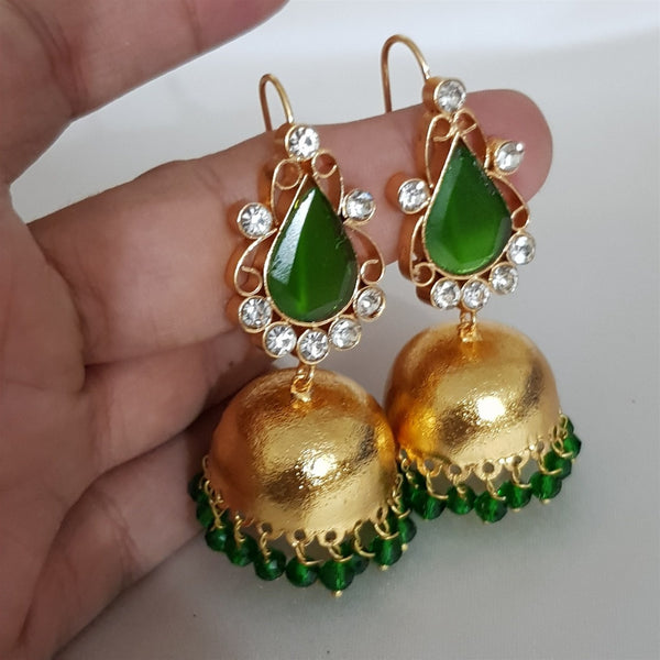 Gold Plated Green Jhumkay