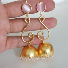 Standard Gold Plated Cat Eye Stone Jhumkay