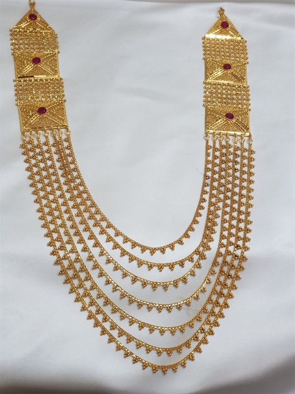 Shiny Gold Adorned Malla Necklace