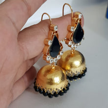 Golden Charm Black Jhumkay