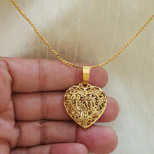 Heart Shape Gold Colored Allah Locket