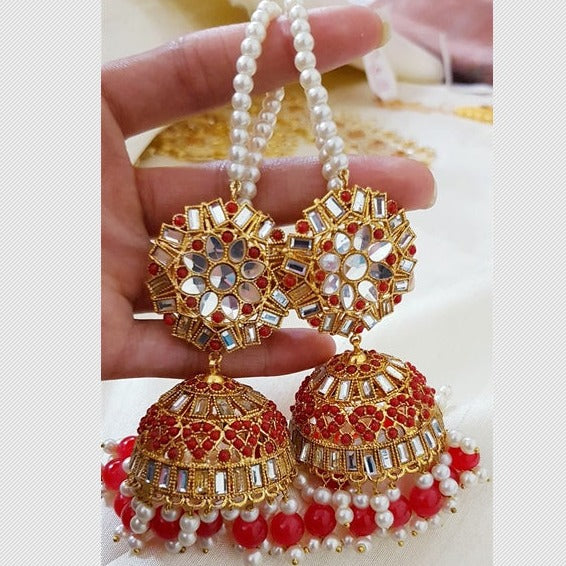  Red Traditional Jhumkay 