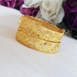 Customer Ayesha gave this review: 'Good delivery, nice packing, looks like real gold. I'm very happy to have got these bangles.' for gold polish bangle