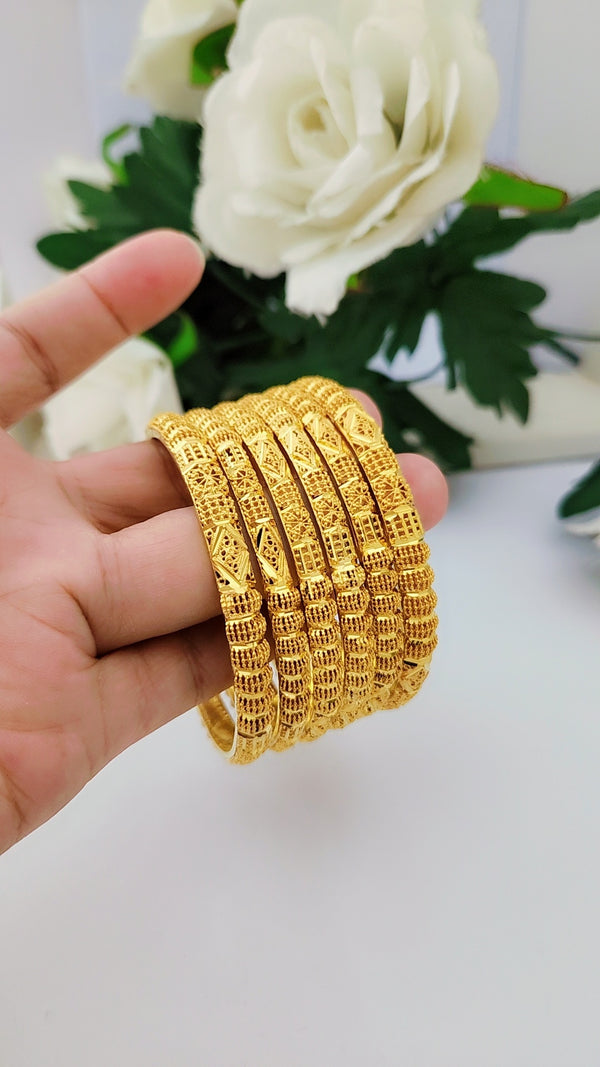 Golden Imperial Twilight Bangles – Premium Traditional Jewelry Set for Women