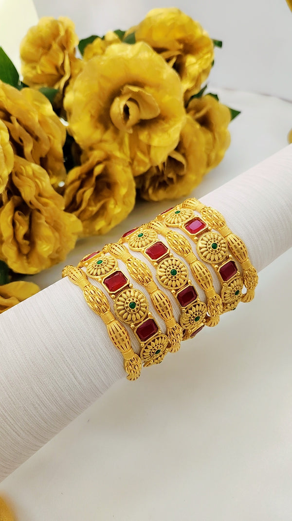 Golden Rajwari Imperial Crown Legacy Kara Premium Traditional Jewelry for Women