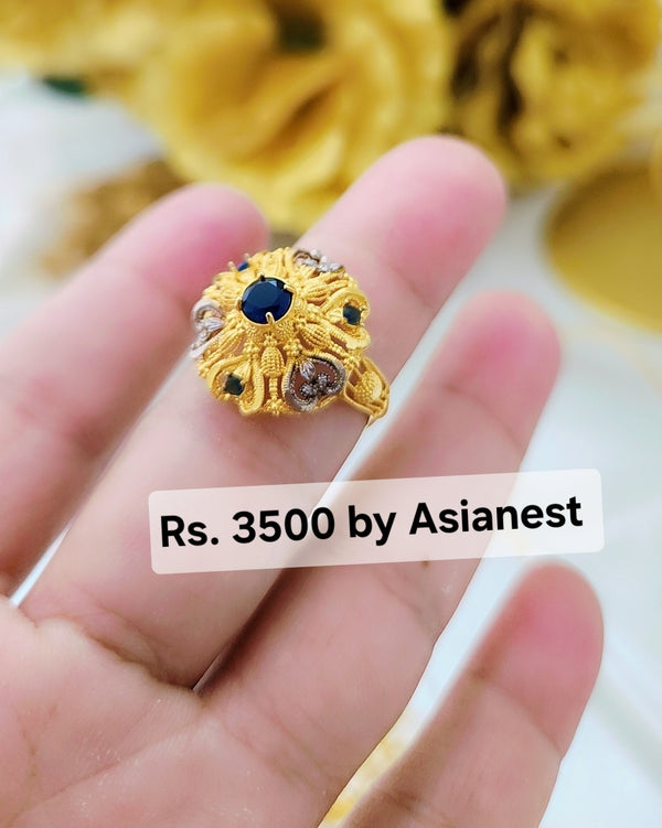 Aurora Glow Luxe Statement Ring – Premium Gold Plated Jewelry for Women