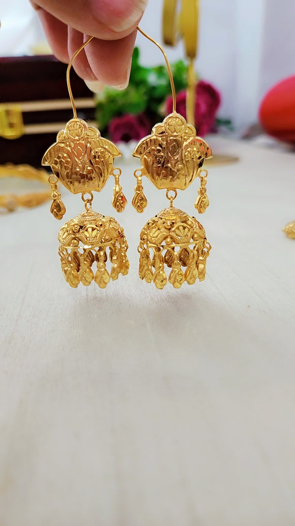 Traditional Golden Jhumkay Earrings