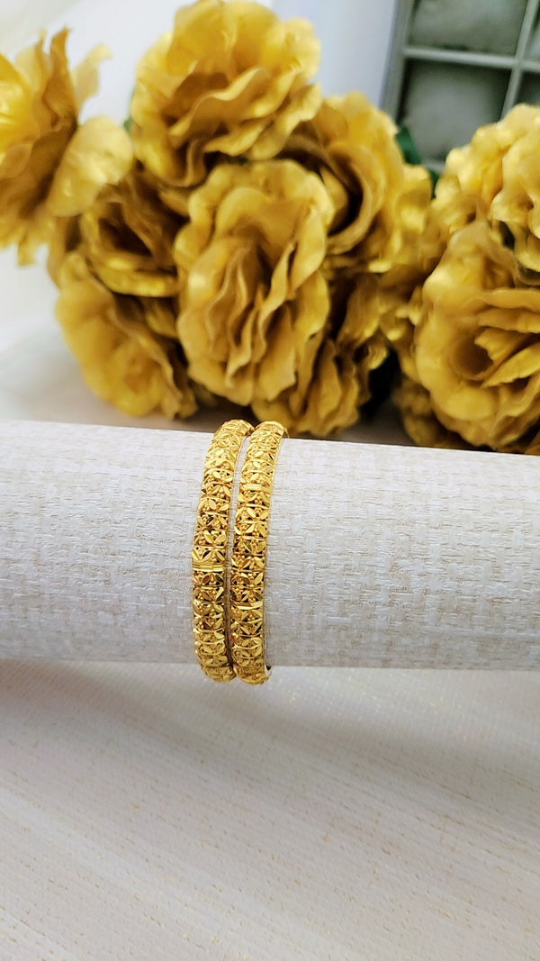 Gold Polished Elegance Bangles – Premium Traditional Jewelry for Women
