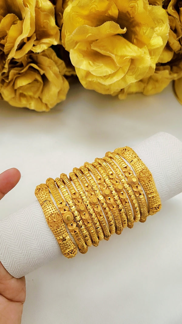Imperial Golden Glow Heritage Bangles – Luxury Traditional Jewelry for Women