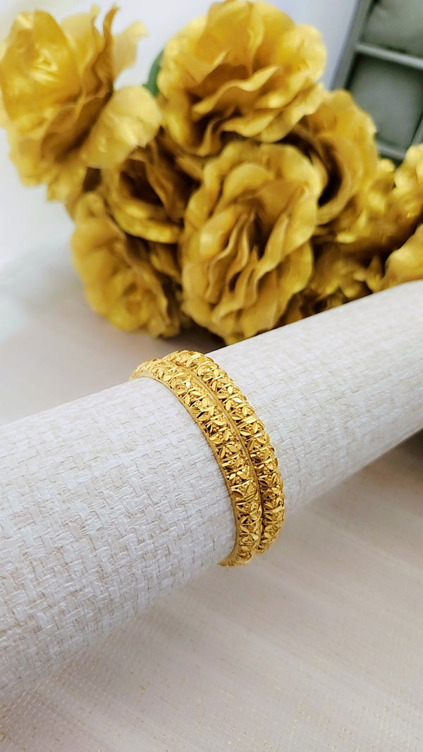Gold Polished Elegance Bangles – Premium Traditional Jewelry for Women