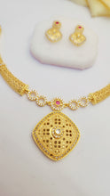 Opulent Gold Sparkle Bridal Necklace Set