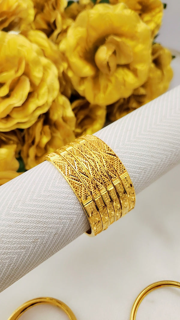 Golden Classic Heritage Bangles – Elegant Traditional Jewelry for Women