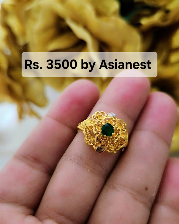 Golden Aura Luxe Gold Plated Ring – Elegant Jewelry for Women