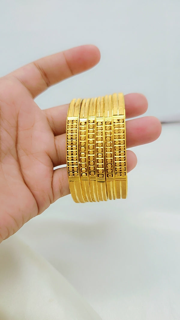 Regal Heritage Aurora Bangles – Premium Gold Polished Traditional Jewelry for Women