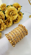 Gold Plated Bangles with stones