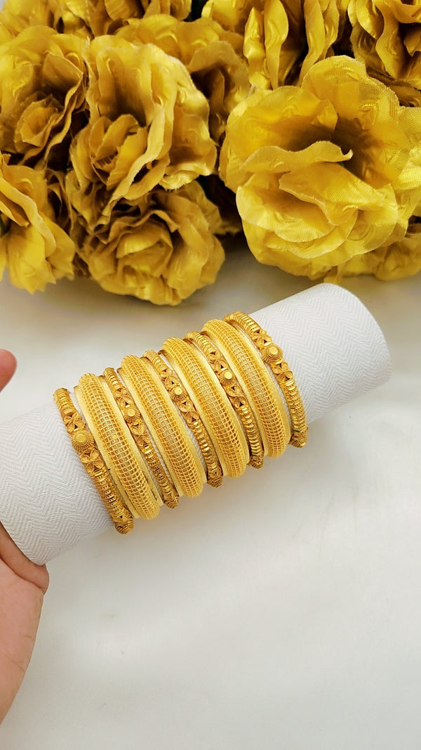 Aurum Crest Gold Polished Bangles