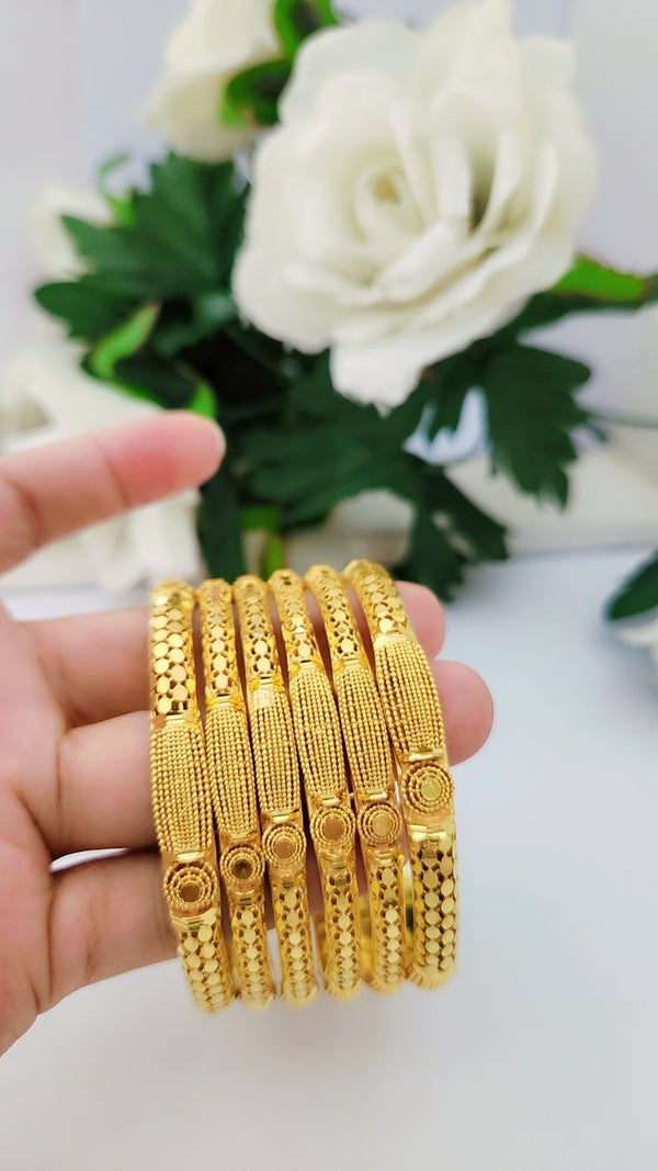Imperial Golden Dusk Bangles – Elegant Traditional Jewelry for Women
