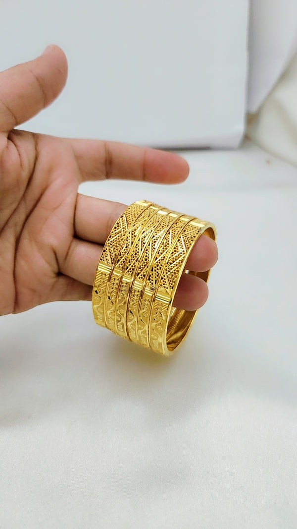 Sacred Radiance Gold Polished Bangles