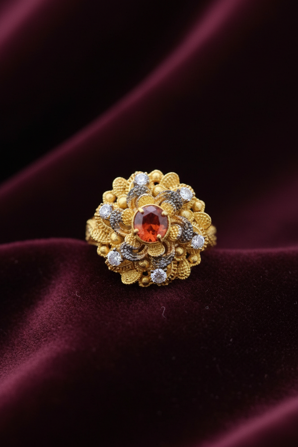 Luxe Golden Aura Gold Plated Ring for Women