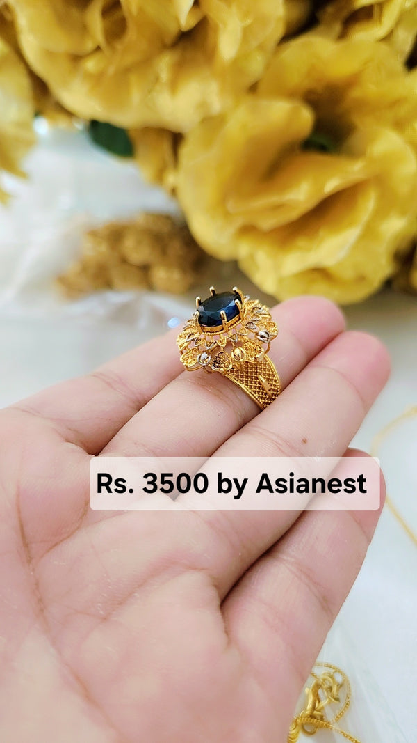 Aurora Glow Luxe Statement Ring – Premium Gold Plated Jewelry for Women