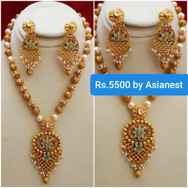 Gold Plated Malla Necklace Set