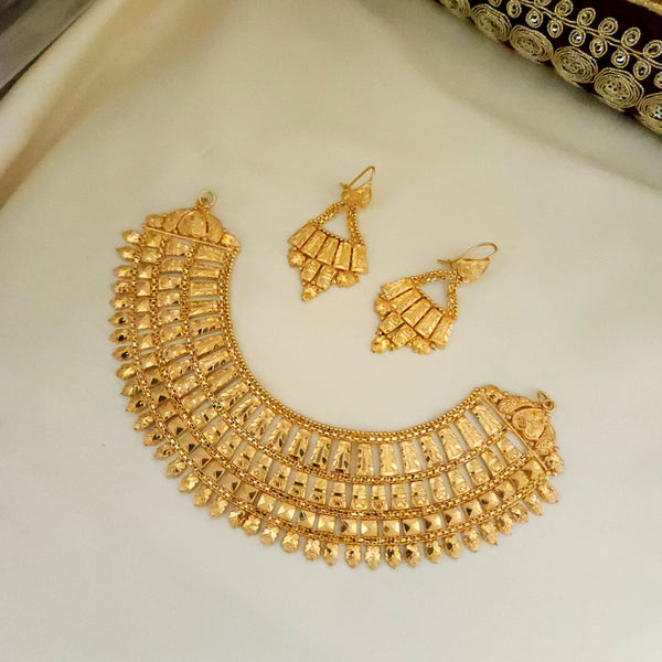 Shiny Gold Coating Bridal Necklace Set