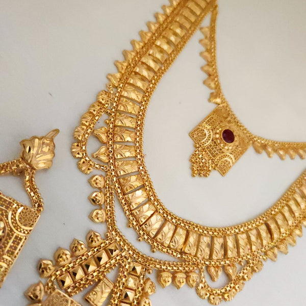 Glittering Gold Glow Bridal Necklace Set