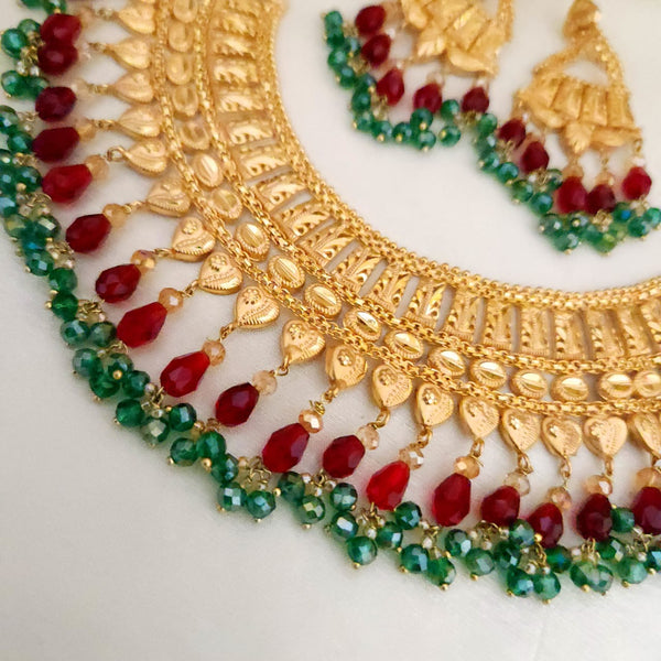 Sparkling Gold Accent Bridal Necklace Set