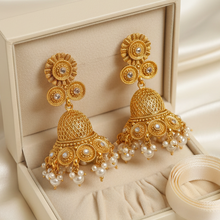 Rajwadi Opulent Gold Coated Jhumkay