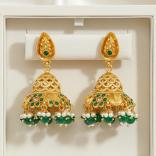Classic Golden Charm Rajwadi Jhumkay