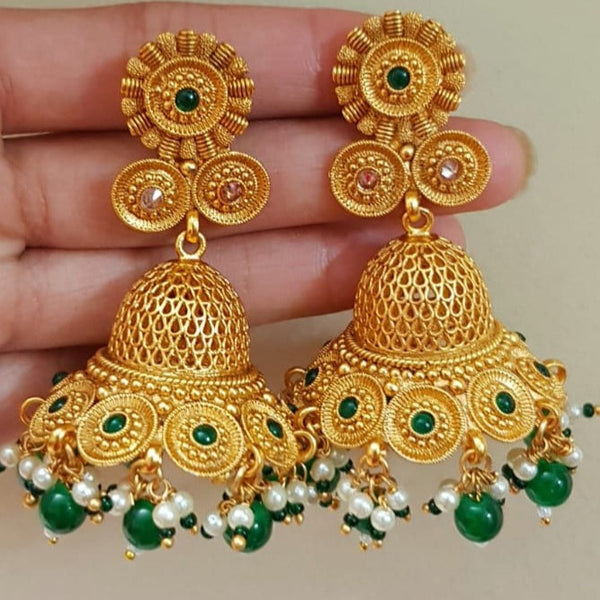 Rajwadi Exquisite Gold Coated Jhumkay