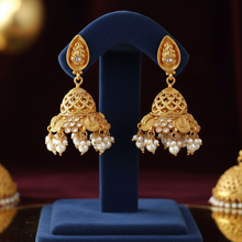 Dazzling Gold Plated Rajwadi Jhumkay