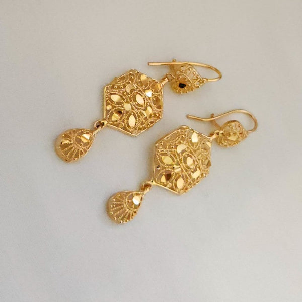 Lustrous Gold Coated Earrings