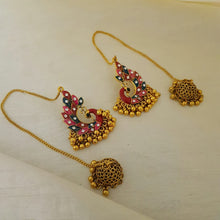 Unique Peacock Design Golden Earrings